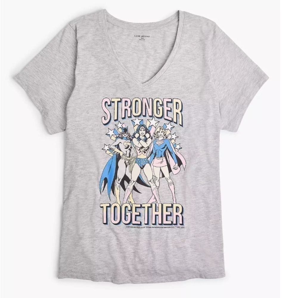 Lane Bryant Classic Stronger Together Grey Tee - Picture 1 of 5